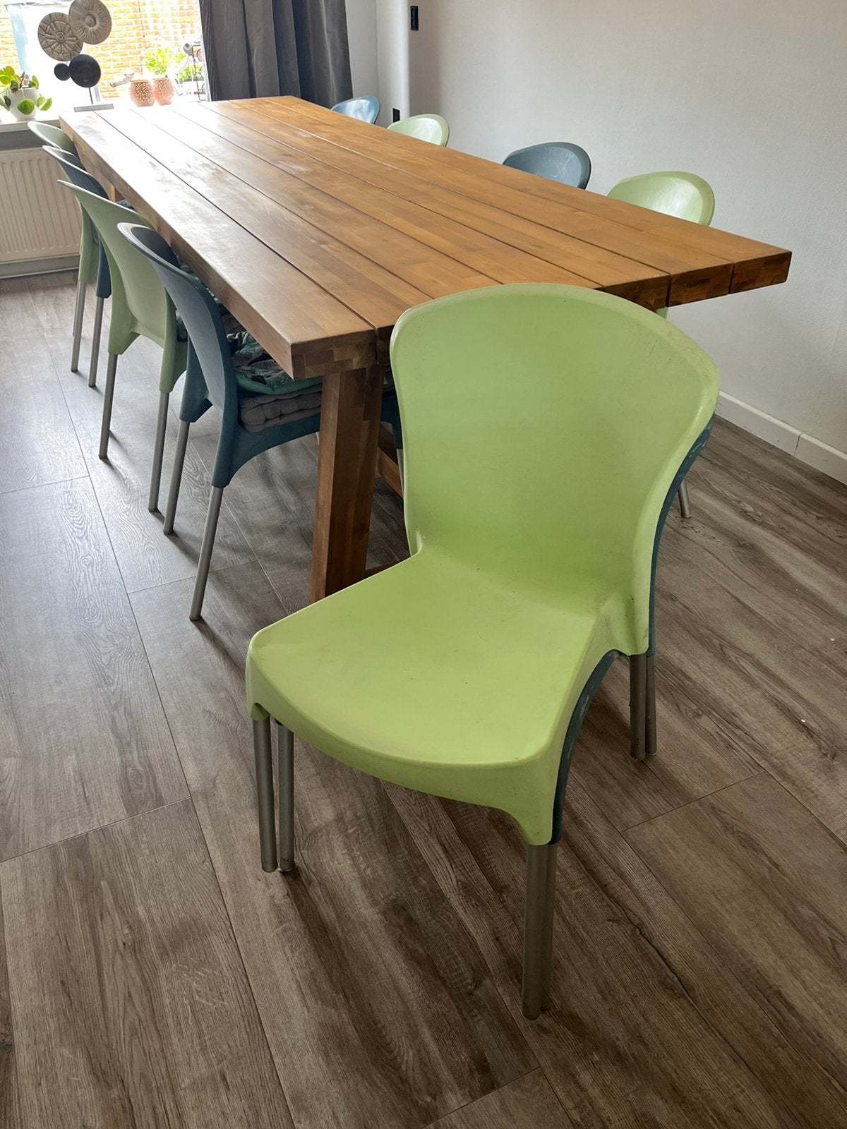 Stoelen pastel groen en blauw, 10 stuks, Ophalen of Verzenden, Blauw, Vijf, Zes of meer stoelen