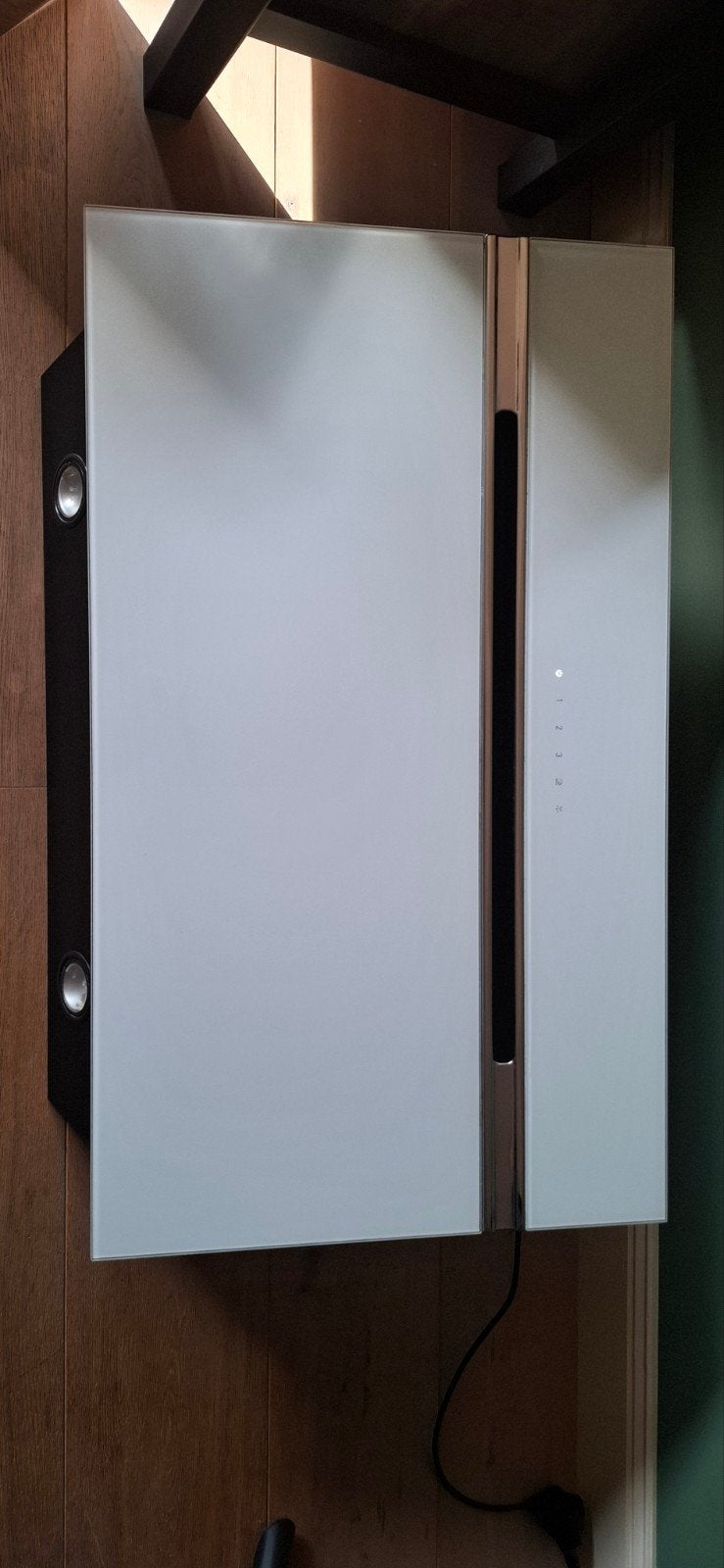 Elica wand afzuigkap met glasplaat 90 cm breed, Witgoed en Apparatuur, Ophalen, Gebruikt, Wandschouwkap, Motor