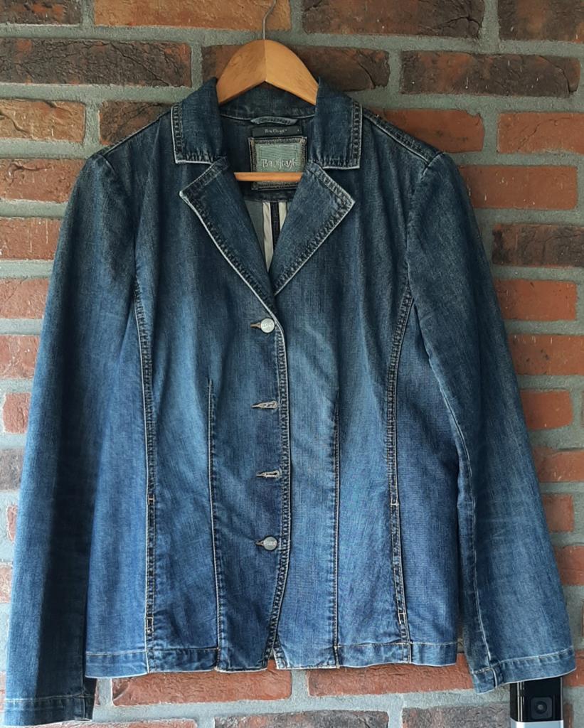 Backstage prachtig colbert in spijkerstof,blauw.Mt.L.Als nw., Blauw, Backstage, Maat 42/44 (L), Ophalen of Verzenden