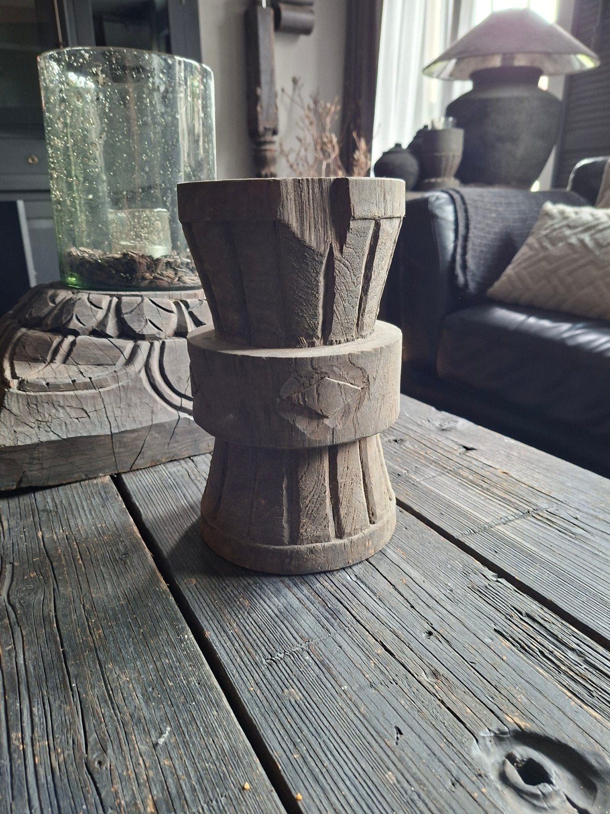kandelaar ornament poer, Ophalen of Verzenden, Nieuw, Hout, Kandelaar