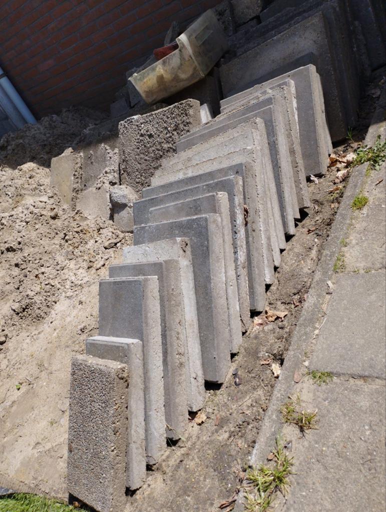 Gratis af te halen!, Tuin en Terras, Tegels en Klinkers, Ophalen, Gebruikt, Beton, Terrastegels