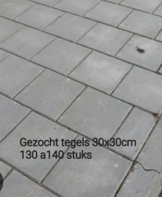 Gezocht tegels 140 st, Tuin en Terras, Ophalen, Gebruikt, Beton, Terrastegels
