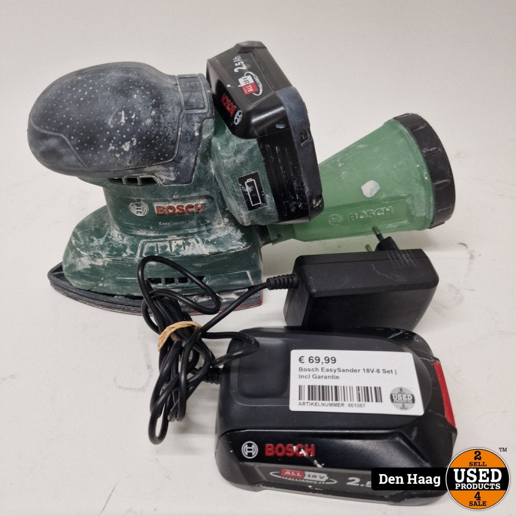 Bosch EasySander 18V-8 Set | Incl Garantie, Bosch, Gebruikt, Support@bosch.com, Robert Bosch GmbH
Robert-Bosch-Platz 1
70839 Gerlingen-SchillerhÃ¶he
Germany