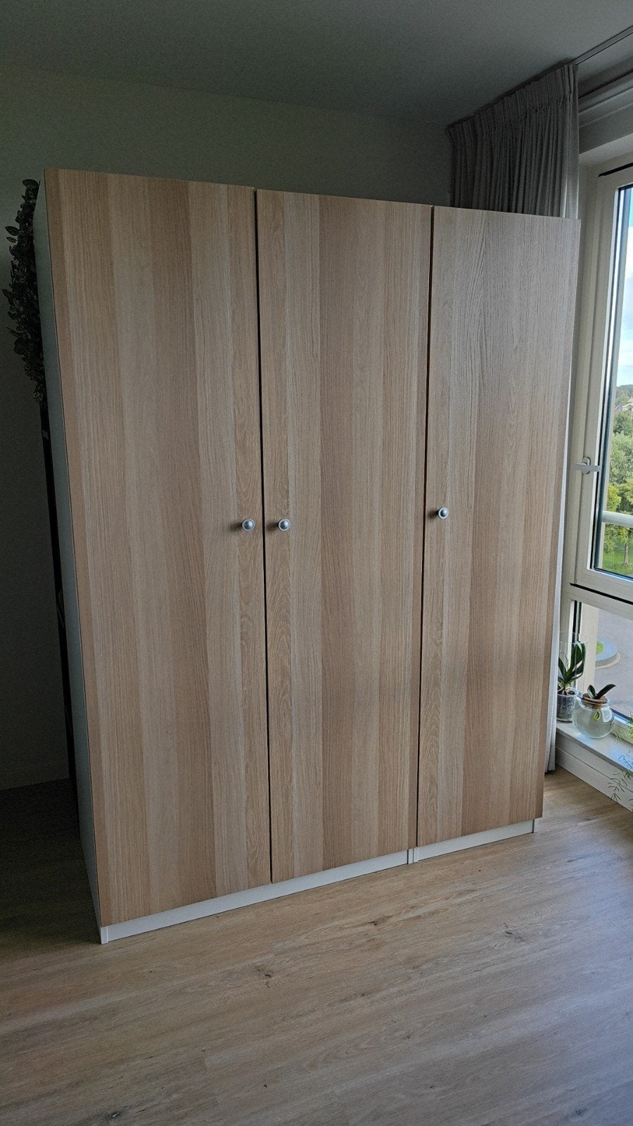 Kledingkast Pax/Forsand IKEA wit / licht eiken, Ophalen, Met deur(en), 100 tot 150 cm, 200 cm of meer