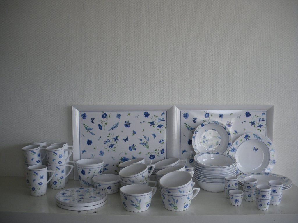 Mepal Blauw gebloemd servies, Ophalen of Verzenden, Zo goed als nieuw