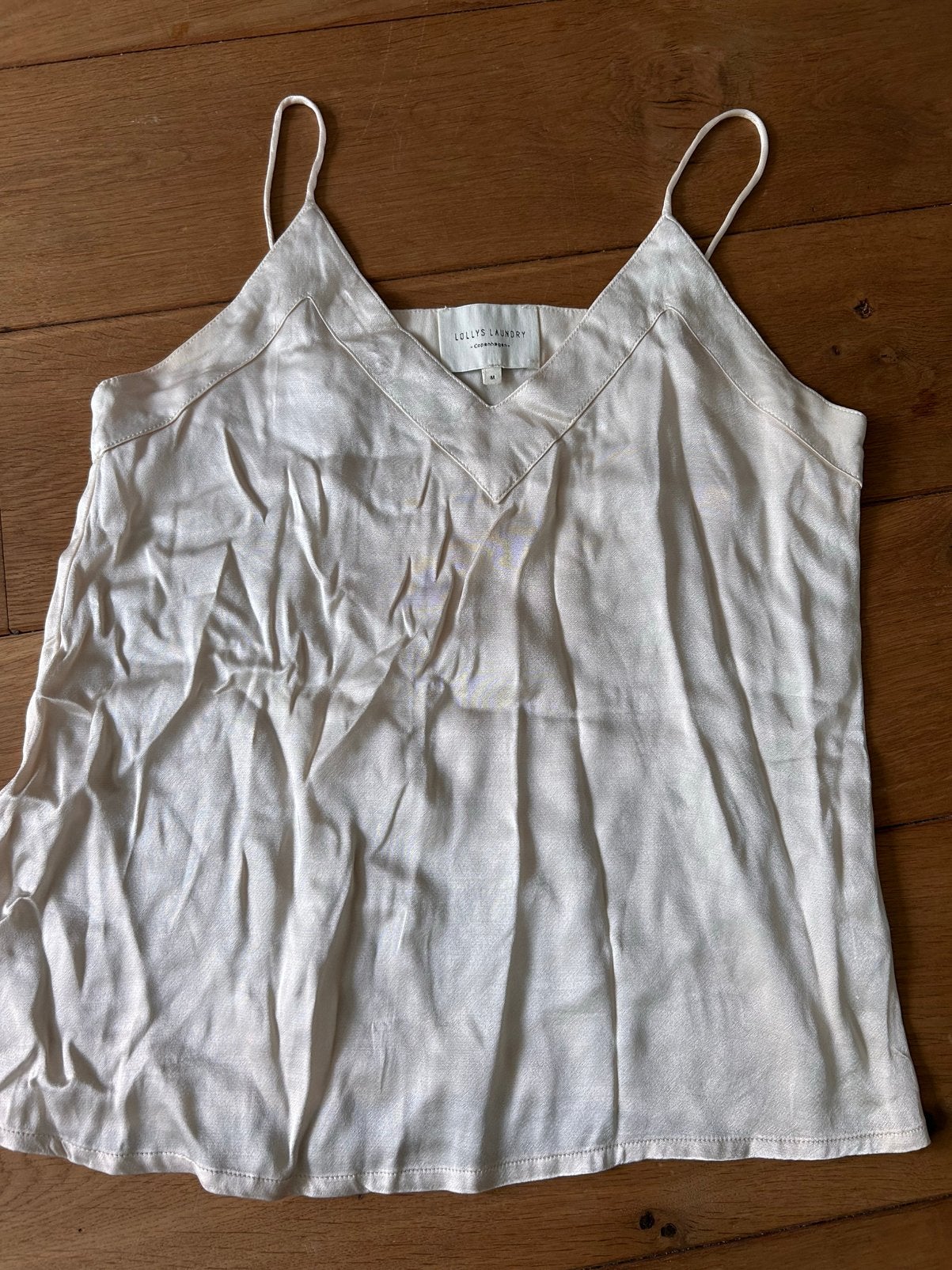 Lollys Laundry Copenhagen top beige mt M, Ophalen of Verzenden, Zo goed als nieuw, Beige, Zonder mouw