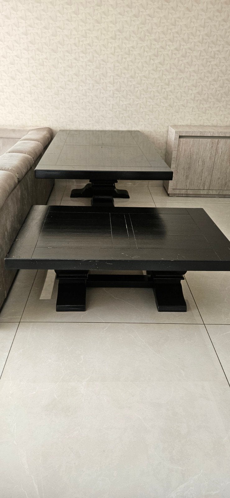 Salon en eettafel (kan samen en appart), Ophalen, Rechthoekig, 200 cm of meer, 50 tot 100 cm