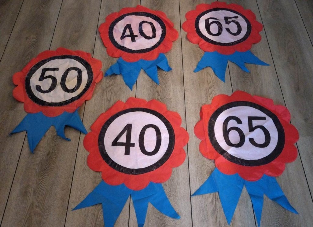 Losse banners voor opblaaspoppen set #2, Ophalen of Verzenden, Zo goed als nieuw, Abraham of Sarah