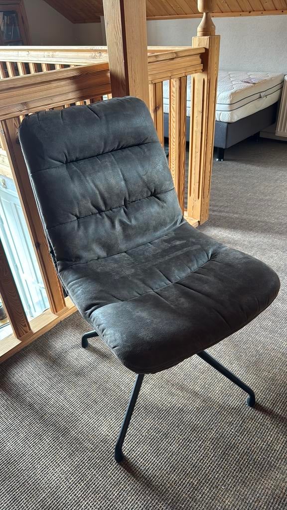2 eetkamerstoelen antreciet, Huis en Inrichting, Stoelen, Ophalen, Stof, Gebruikt, Twee