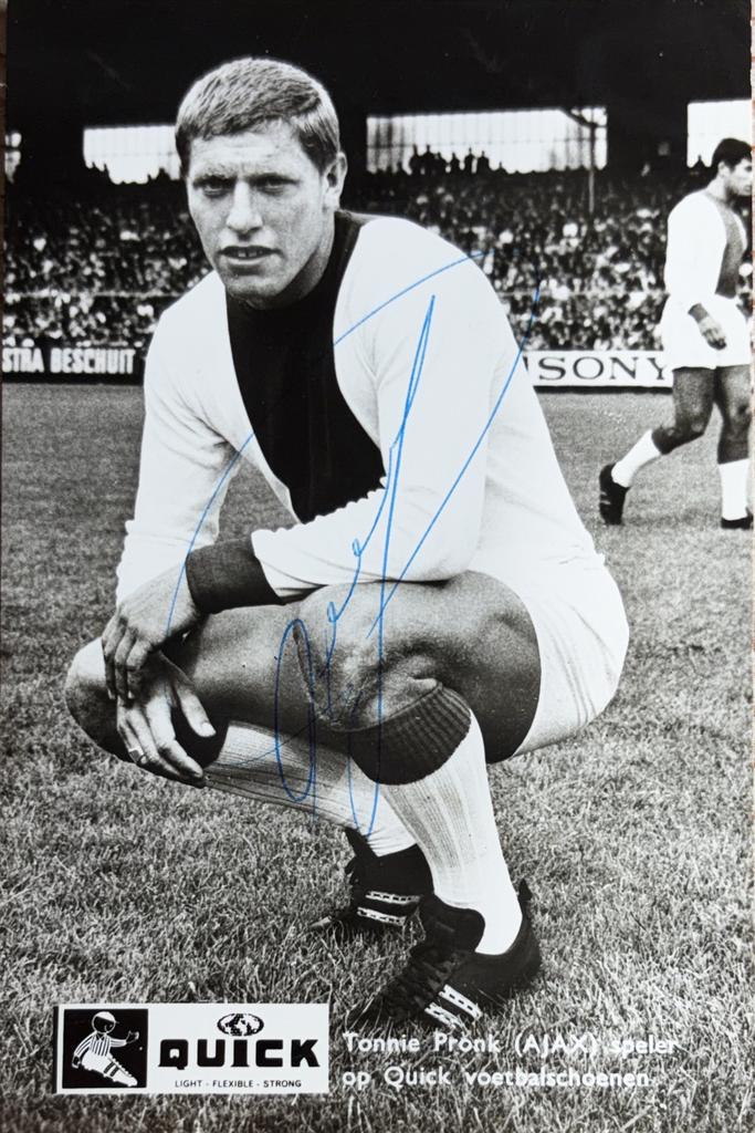 Spelerskaart Tonnie Pronk - AFC Ajax Amsterdam, Ophalen of Verzenden, Zo goed als nieuw, Ajax, Spelerskaart