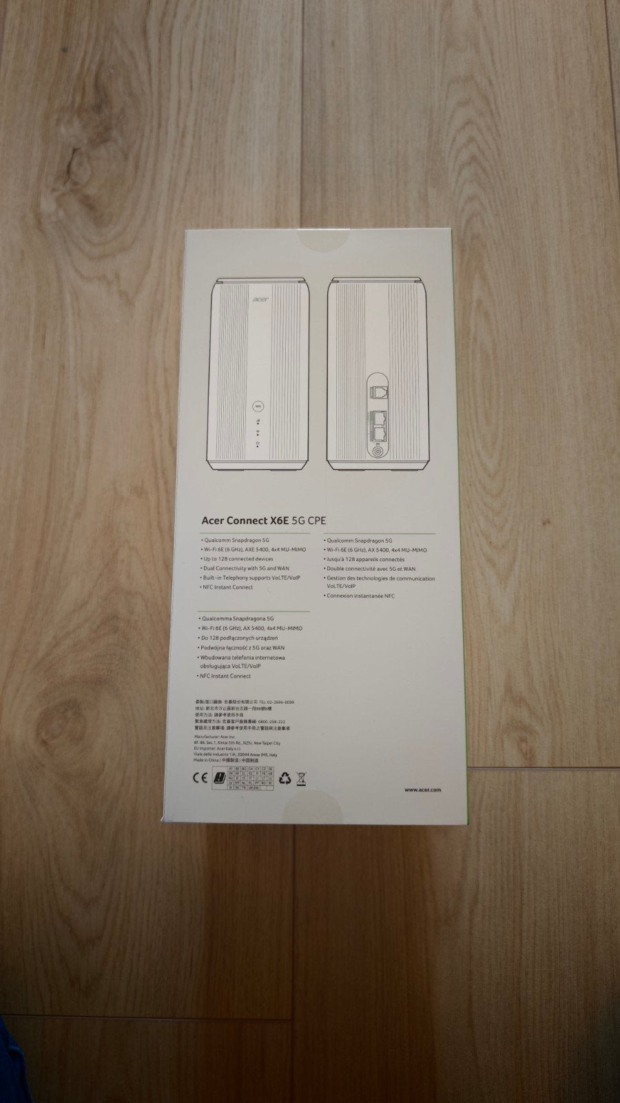 Acer Connect X6E 5G CPE Mobiele WiFi Router, Computers en Software, Ophalen of Verzenden, Nieuw, Router met modem, Acer