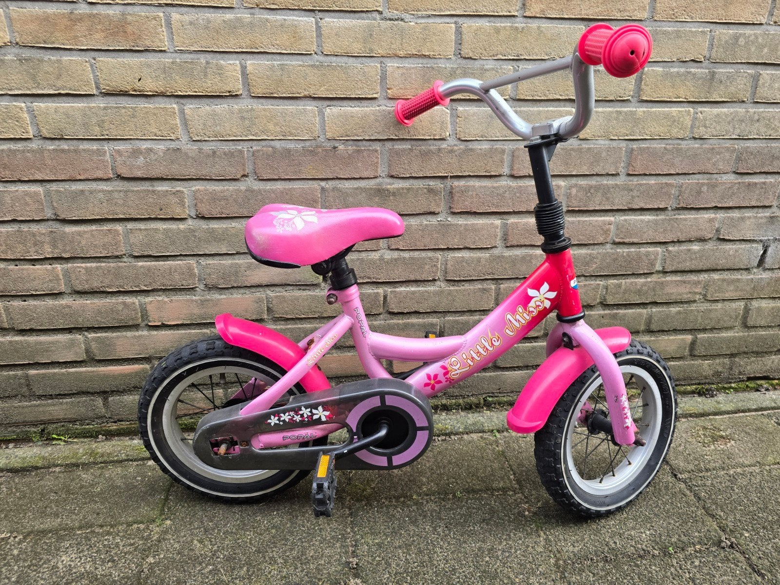 Roze kinderfiets 12 inch - Popal Little Miss, Fietsen en Brommers, Ophalen, Gebruikt, Minder dan 16 inch, Popal