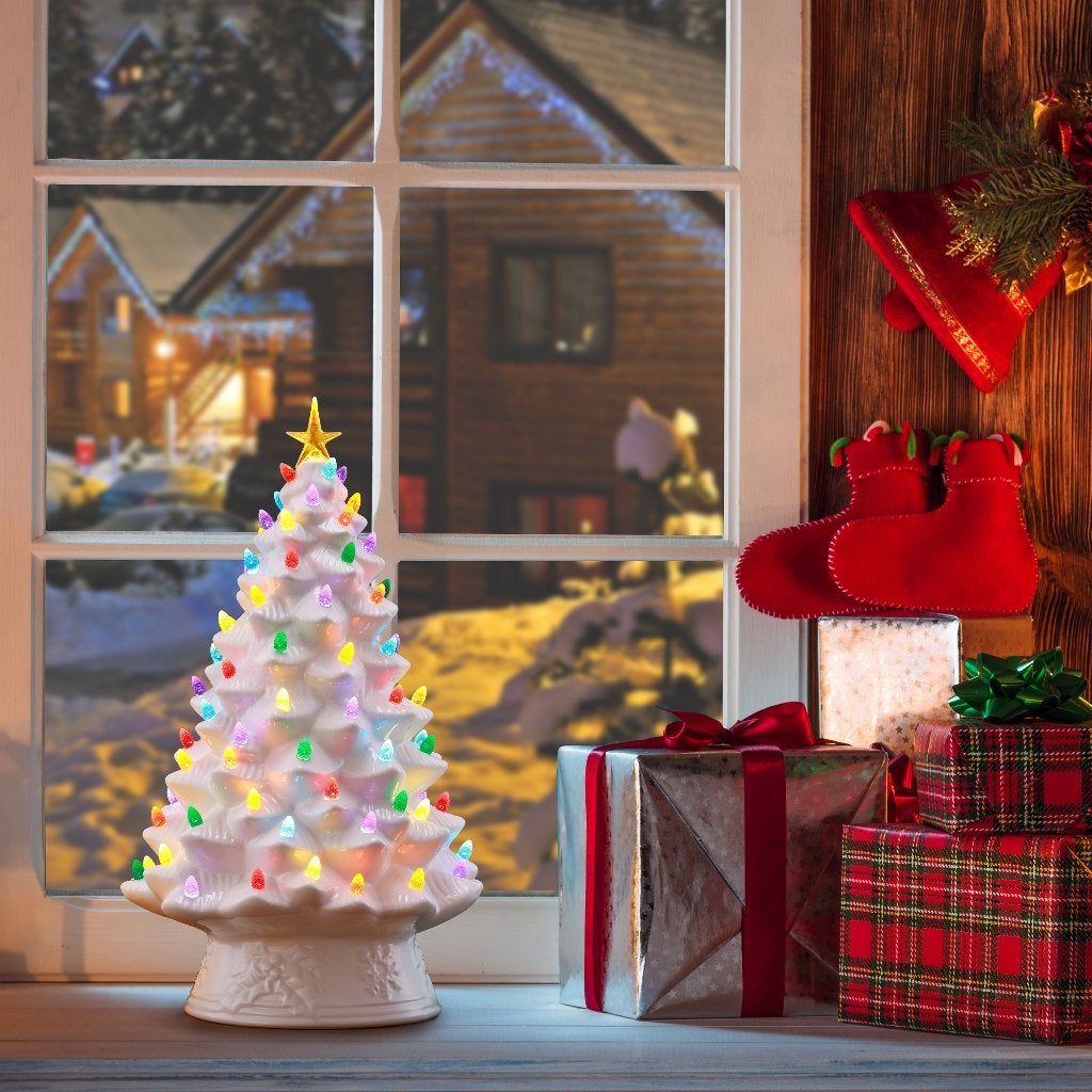 Mr. Christmas Nostalgic Tree WIT 46cm, Verzenden, Nieuw