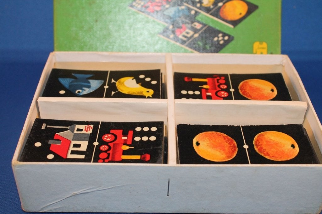 Jumbo Prenten Domino, vintage, 27 kaartjes. 1A9, Tweedehands verkoop, Tweedehands verkoop, Gebruikt, Ophalen of Verzenden