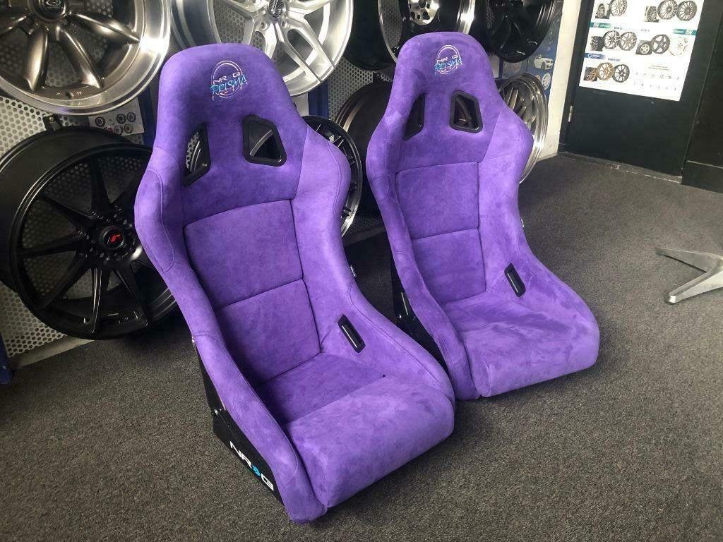 NRG Prisma Kuipstoel sportstoel - Paars alcantara, Auto diversen, Ophalen of Verzenden
