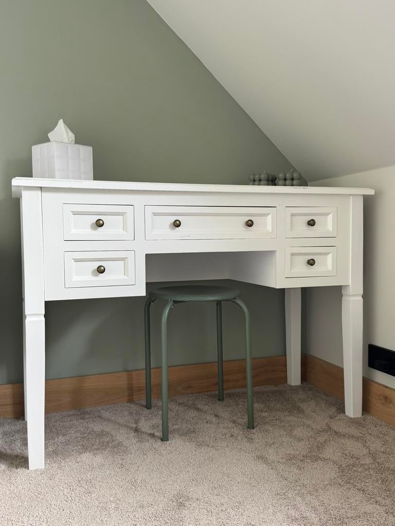White desk with drawers, Huis en Inrichting, Bureaus, Ophalen, Gebruikt, Wit