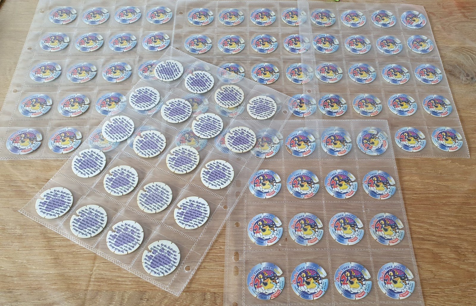 100x Joker Flippo 2 punten met paarse poot Chester Cheetos S, Verzamelen, Verzenden, Looney Tunes, Losse flippo's