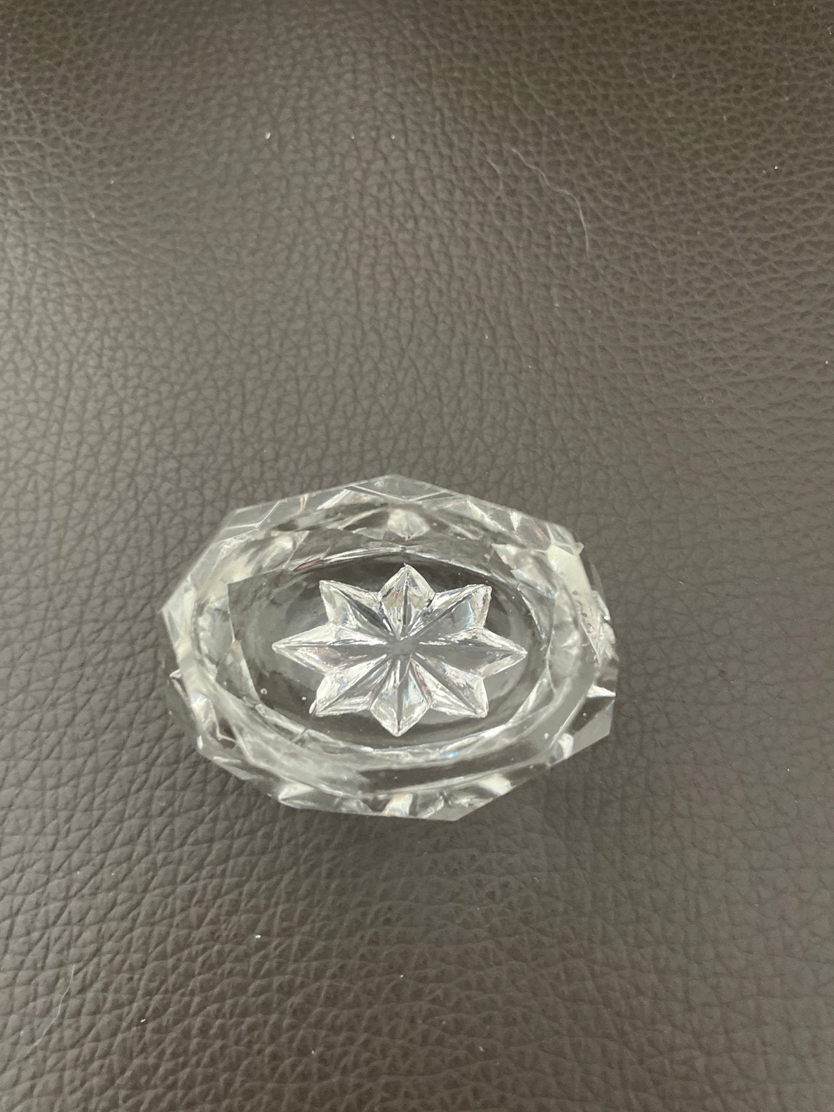 Kristallen Zoutvaatje AFM 4,5x3x2 cm met kleine barst, Ophalen of Verzenden