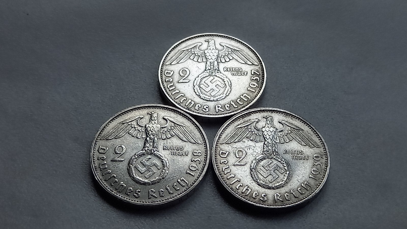 WO2 3x 2 Reichsmark zilver nazi duitsland 2, Ophalen of Verzenden, Duitsland, Setje, Zilver