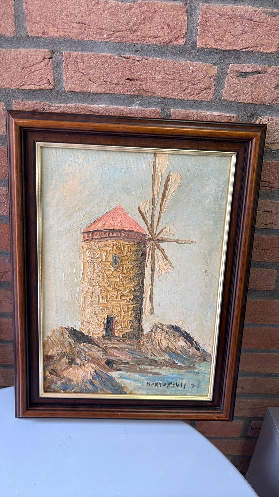 Schilderij van hartofilis 1974, Ophalen of Verzenden, Overige stijlen, Landschap