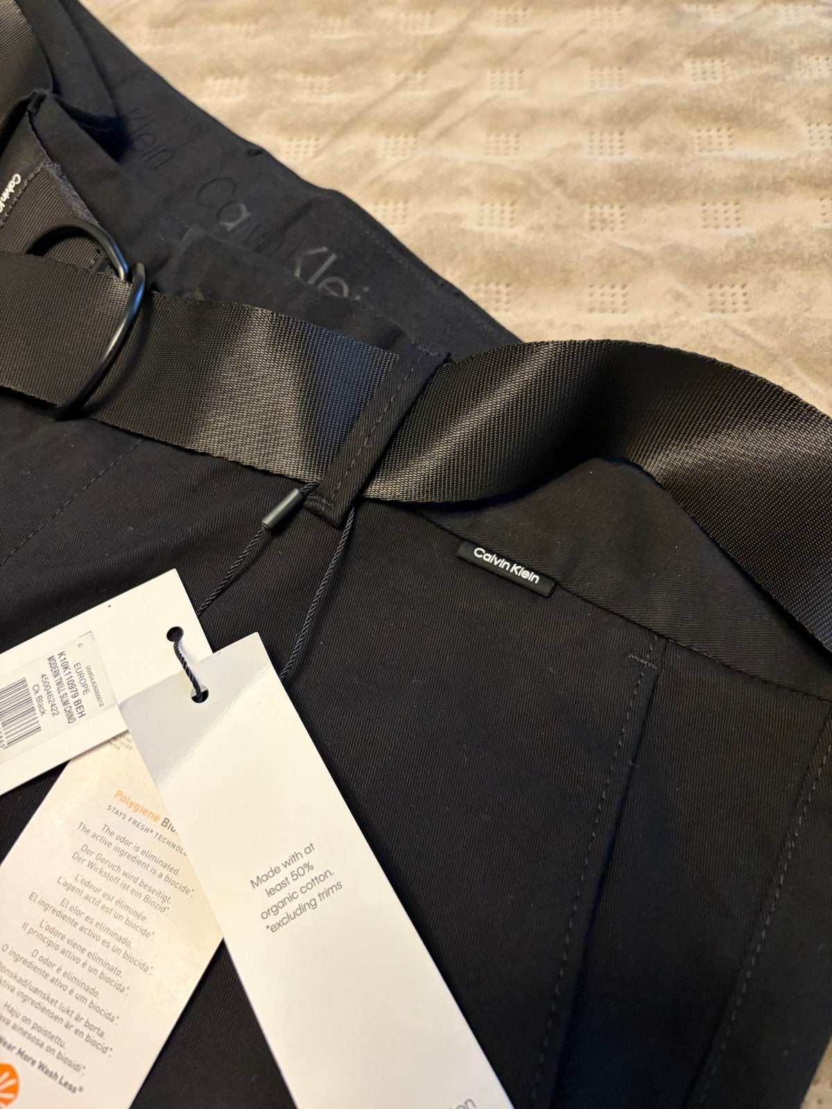 Calvin Klein Slim Fit Chino Broek met Riem - Nieuw, Ophalen of Verzenden, Nieuw, Overige maten, Zwart