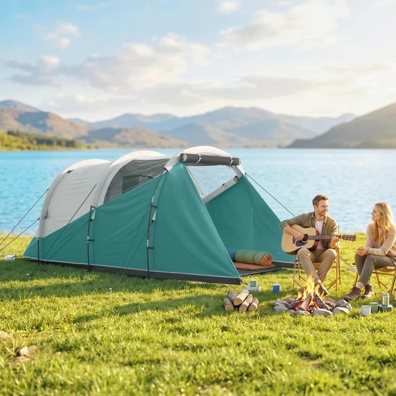 kampeertent campingtent 4-persoons tunneltent vistent, Ophalen of Verzenden, Nieuw, Tot en met 5