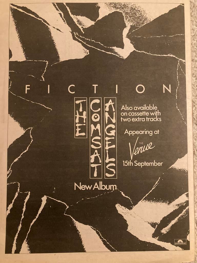 THE COMSAT ANGELS Fiction  A3 advertentie, Ophalen of Verzenden