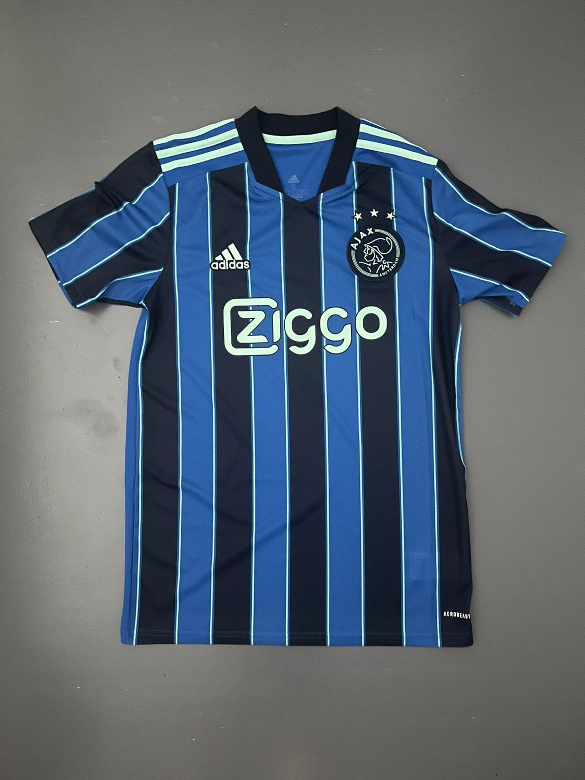 Ajax uitshirt 2021/2022, Kleding | Heren, T-shirts, Blauw, Ophalen of Verzenden, Zo goed als nieuw, Adidas
