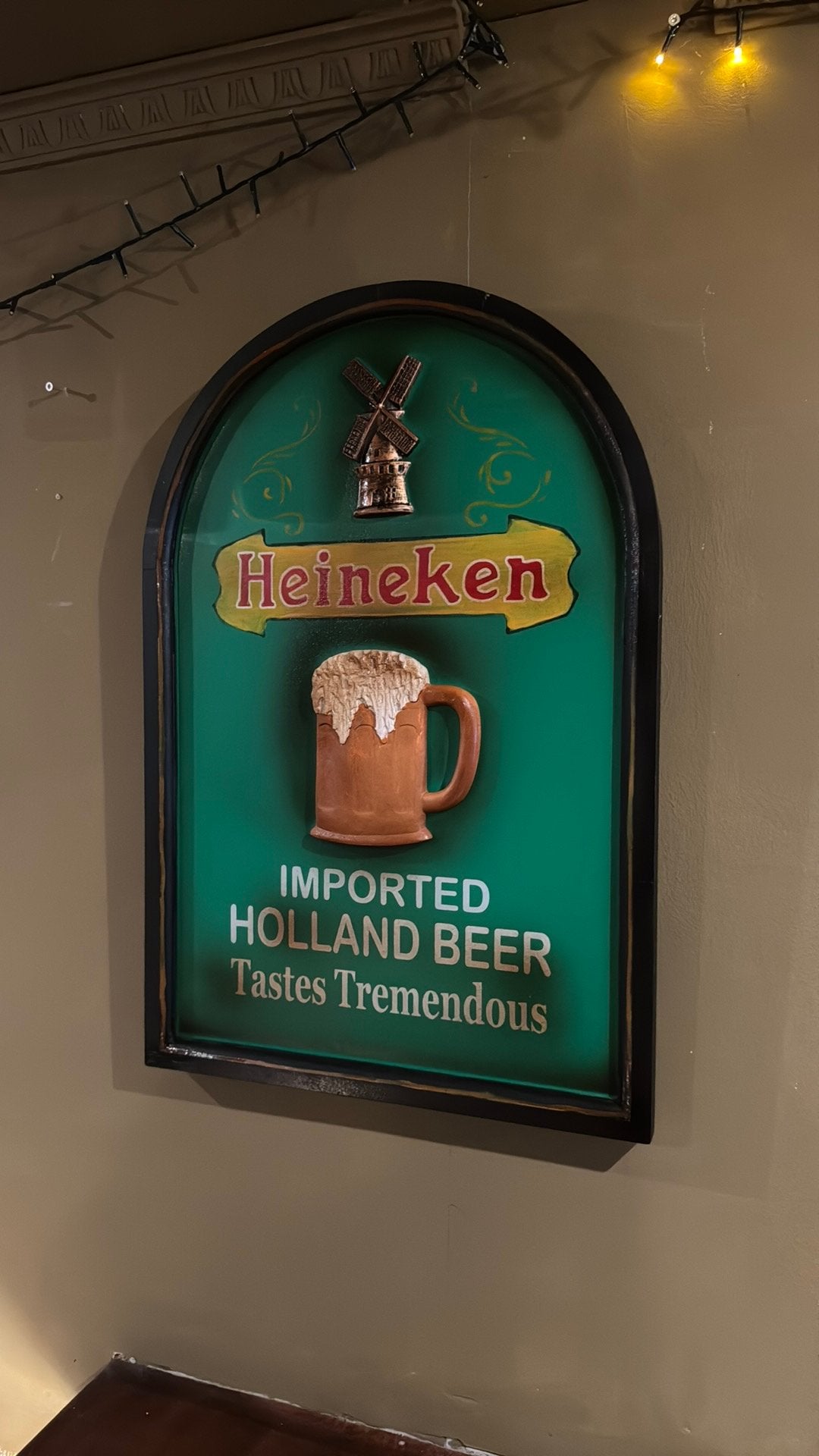 Heineken bord Imported Holland beer! Kroeg, Bar, Keet!, Ophalen of Verzenden, Zo goed als nieuw