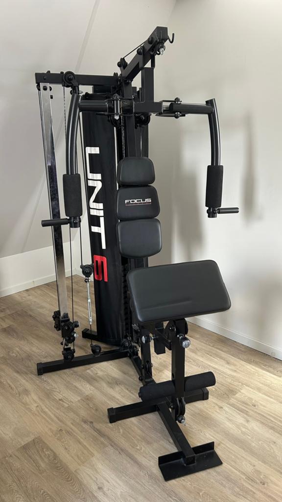 Focus Fitness Unit 6 + Specifit Fitnessbank + Dumbbels, Sport en Fitness, Fitnessapparatuur, Ophalen, Benen, Gebruikt, Krachtstation
