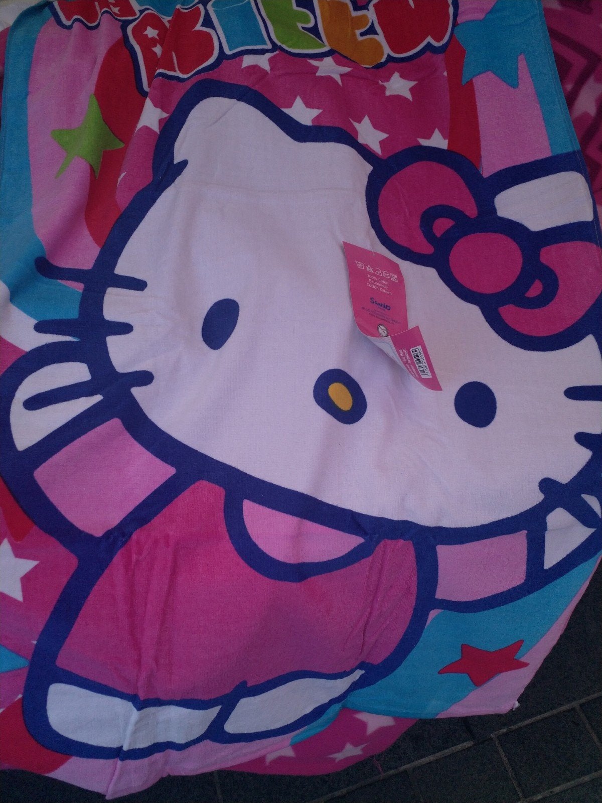 Nieuw Hello Kitty katoenen badlaken - Super Star design, Meerkleurig, Overige merken, Badlaken, Nieuw