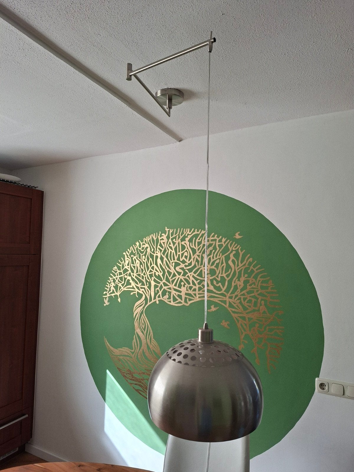 Hanglamp met verstelbare arm en metalen kap, Ophalen, Gebruikt, Modern, Industrieel, E27 (groot)
