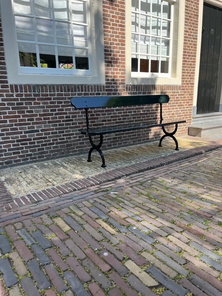 Antieke franse gietijzer tuinbank monument herenhuis delft, Tuin en Terras, Ophalen of Verzenden, Zo goed als nieuw, Metaal