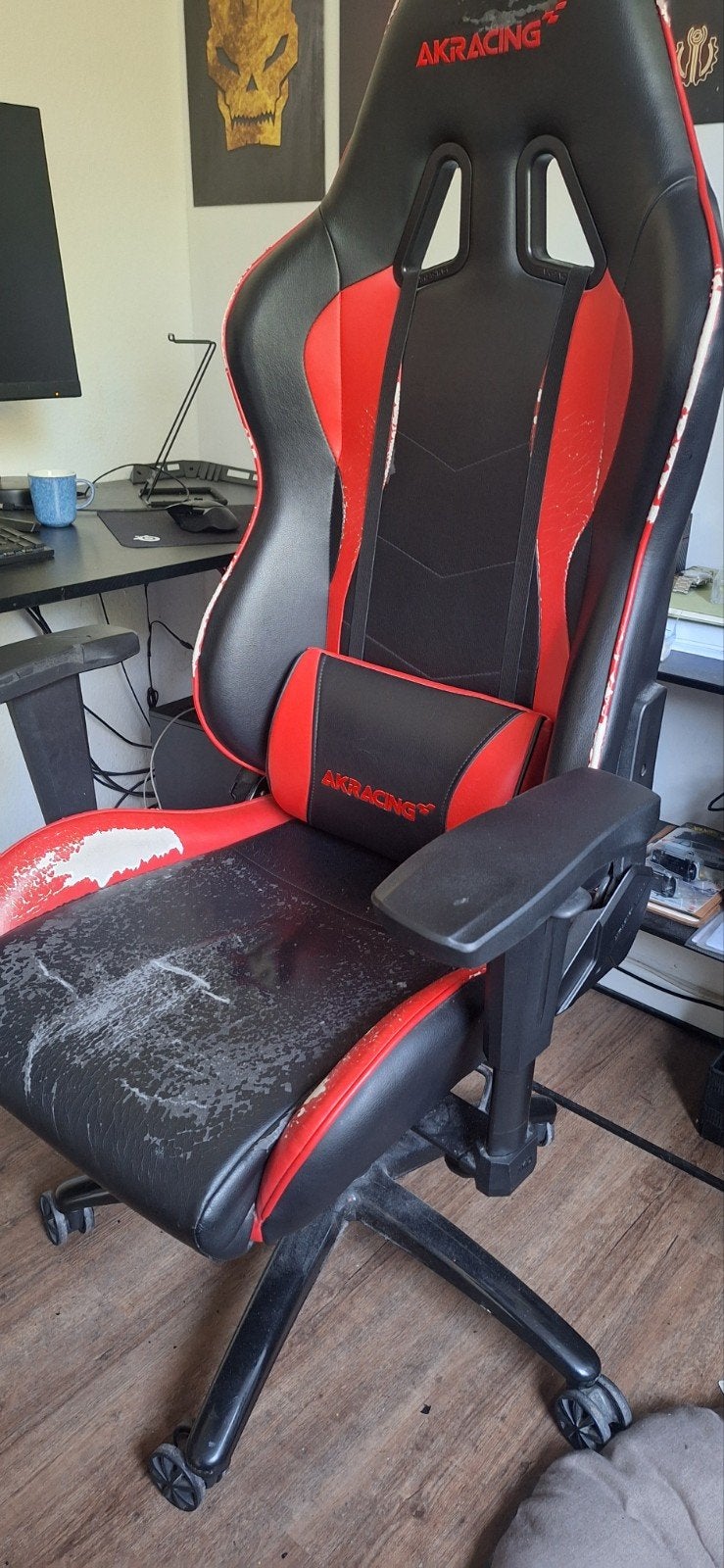 Gebruikte AKRacing gamestoel 50 euro, Huis en Inrichting, Bureaustoelen, Ophalen, Gebruikt, Zwart, Gaming bureaustoel