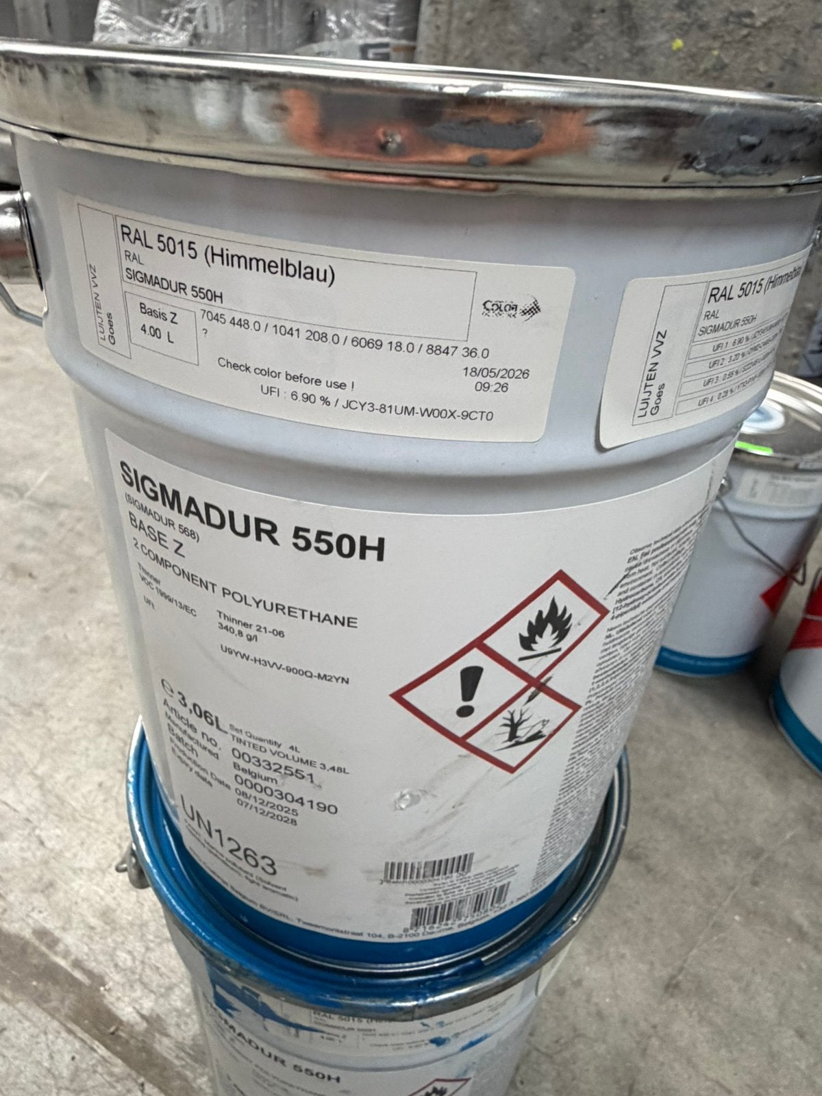 Nieuwe potten Sigmadur 550H verschillende kleuren, Doe-het-zelf en Verbouw, Verf, Beits en Lak, Ophalen, Nieuw