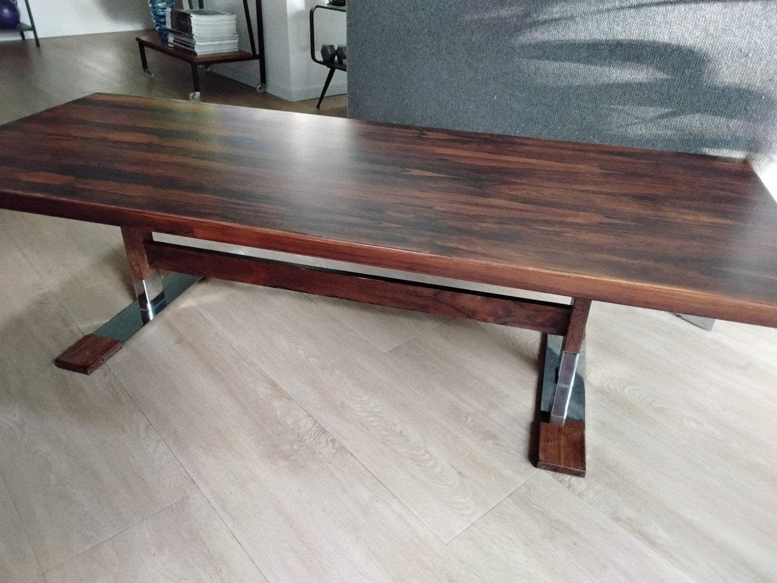 Vintage palissander salontafel, Ophalen, Gebruikt, 100 tot 150 cm, Vintage