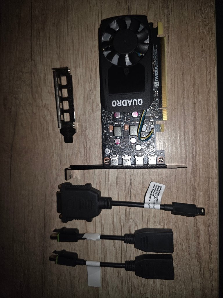 nvidia quadro p1000 H/L profile bracket nieuwstaat+ 2 mini, GDDR6, PCI-Express 4, Ophalen of Verzenden, Zo goed als nieuw