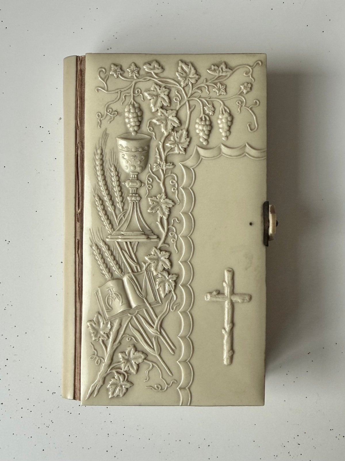 Antiek gebedsboekje 1896 met celluloid kaft, Ophalen of Verzenden