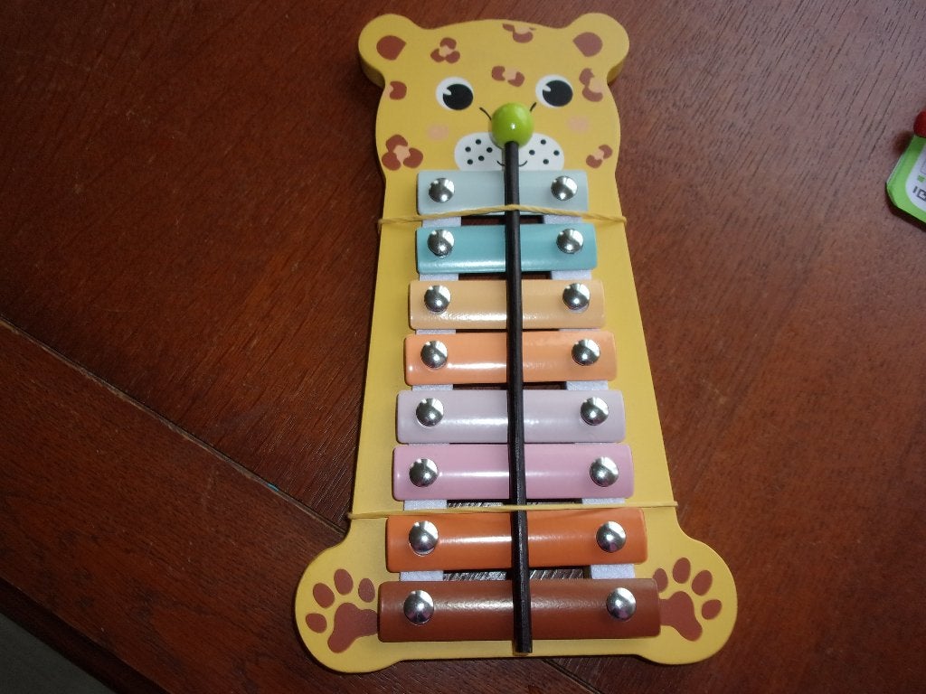 Houten XYLOFOON "TIJGERTJE" met Metalen Klankbord, Ophalen of Verzenden, Zo goed als nieuw, Overige typen