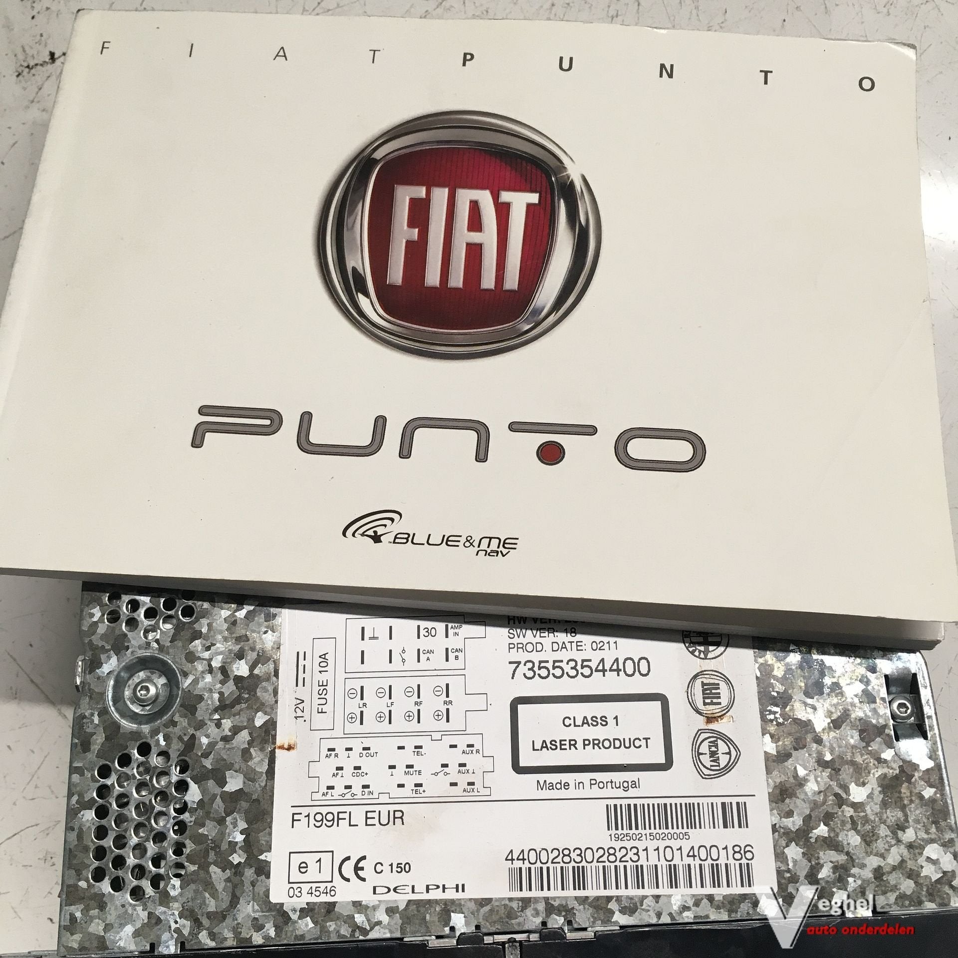 Fiat Punto EVO 5Drs 2011 2500104 Radio Systeem, Auto diversen, Autoradio's, Ophalen of Verzenden, -, -, -
