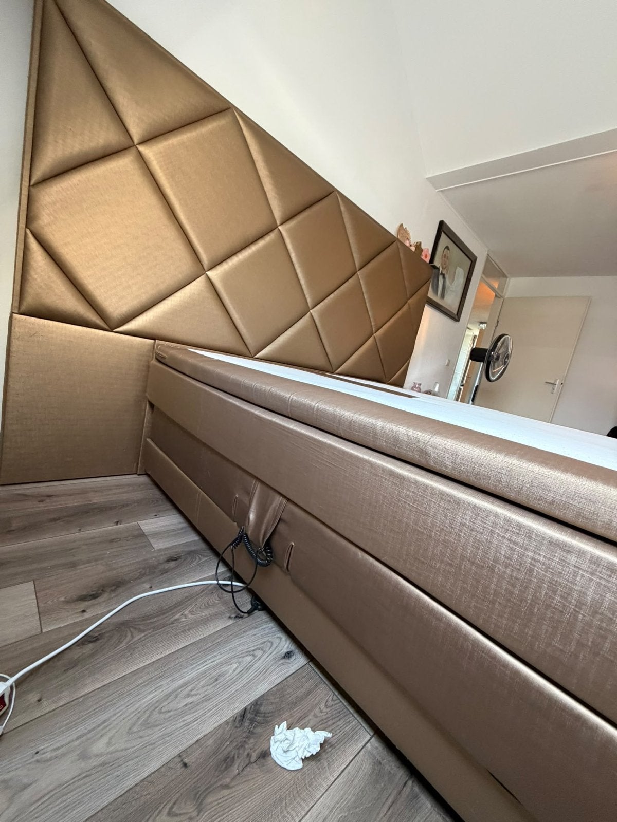 Eric Kuster Stijl Bed - Tweepersoons met Lichte Krassen, Ophalen, Gebruikt, Bruin, Tweepersoons