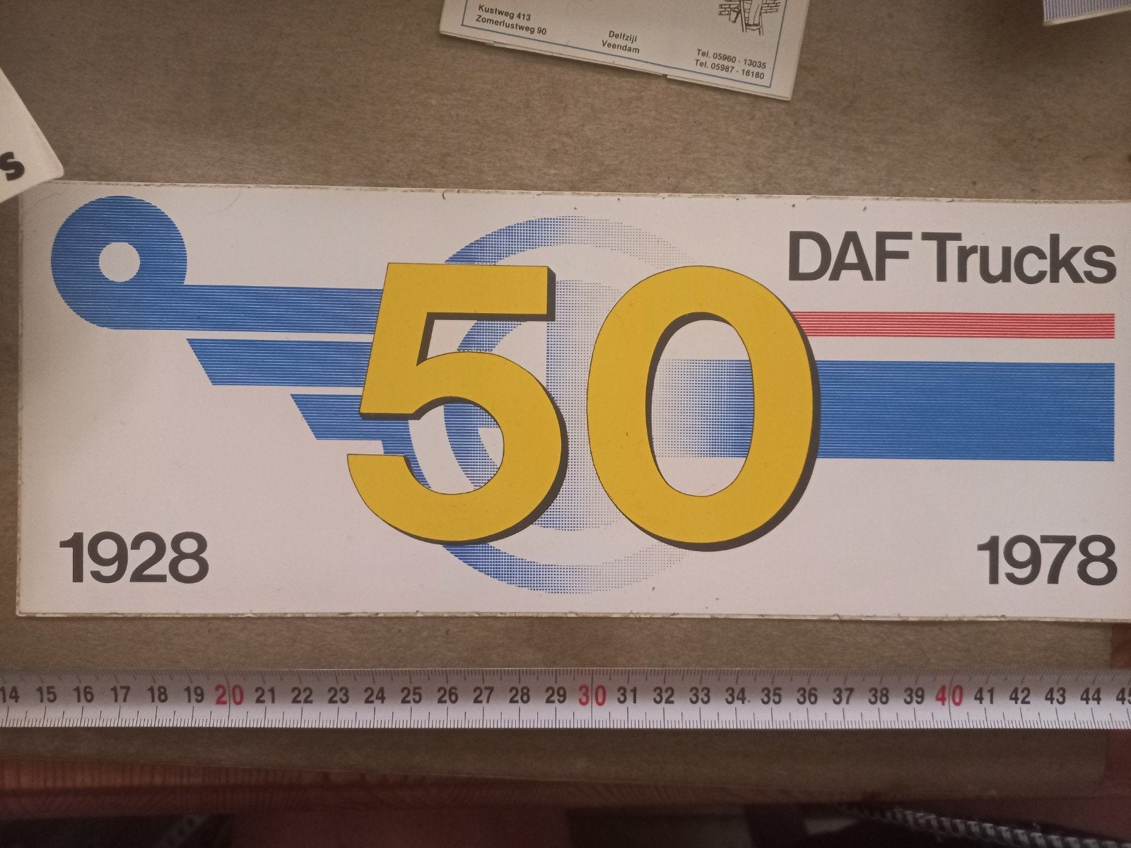 DAF Trucks 50 Jaar Jubileum sticker 1928-1978, Ophalen of Verzenden, Zo goed als nieuw