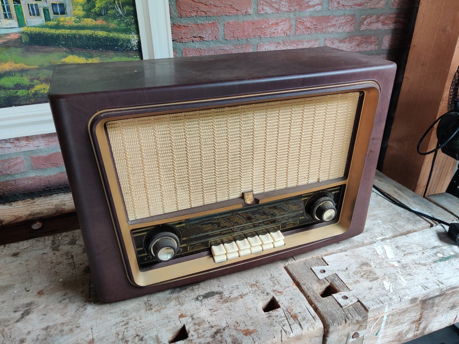 Werkende Vintage Philips Radio, Audio, Tv en Foto, Ophalen of Verzenden, Gebruikt, Wereldontvanger