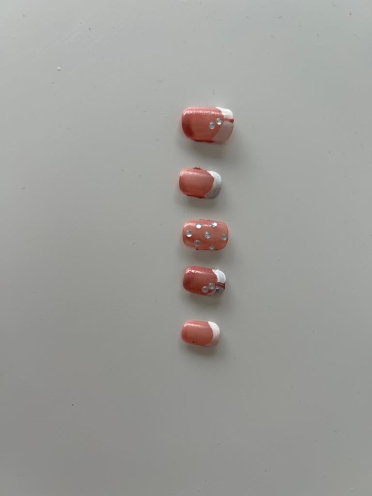 Set van 10 Witte Nepnagels met Strass, Verzenden, Zo goed als nieuw, Overige typen