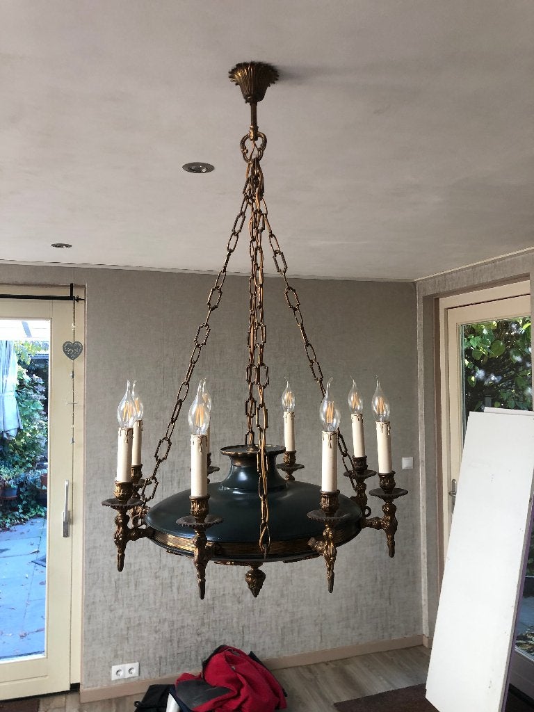 Schotel lamp Empire stijl met 8 kaarslichten, Ophalen of Verzenden