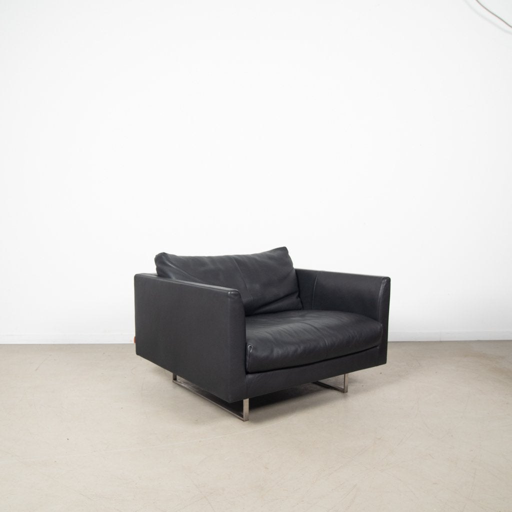 Montis Axel Fauteuil Zwart Leer, Niet ingevuld, Zo goed als nieuw, Niet ingevuld, Niet ingevuld