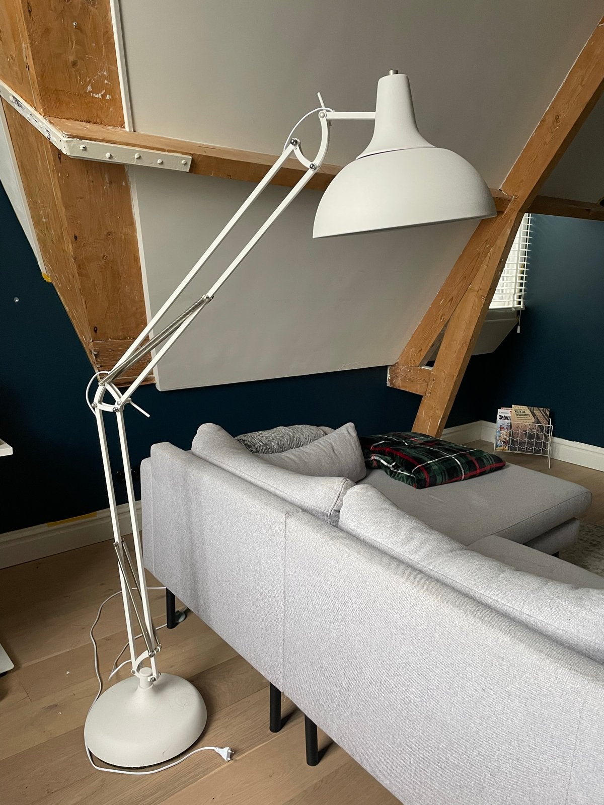 Grote Industriële Verstelbare Vloerlamp - Architectenlamp, Gebruikt, Metaal, 150 tot 200 cm, E27 (groot)