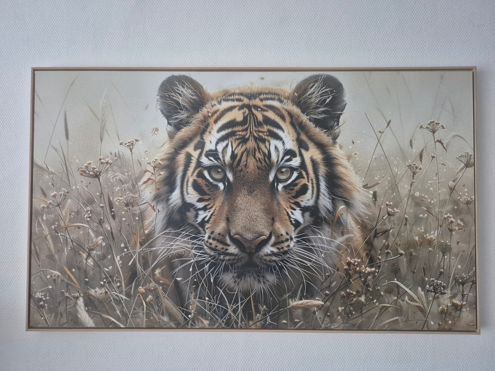 Prachtige Tijger Canvas Schilderij - Zo goed als nieuw, 50 – 75, Ophalen of Verzenden, Zo goed als nieuw, Schilderij