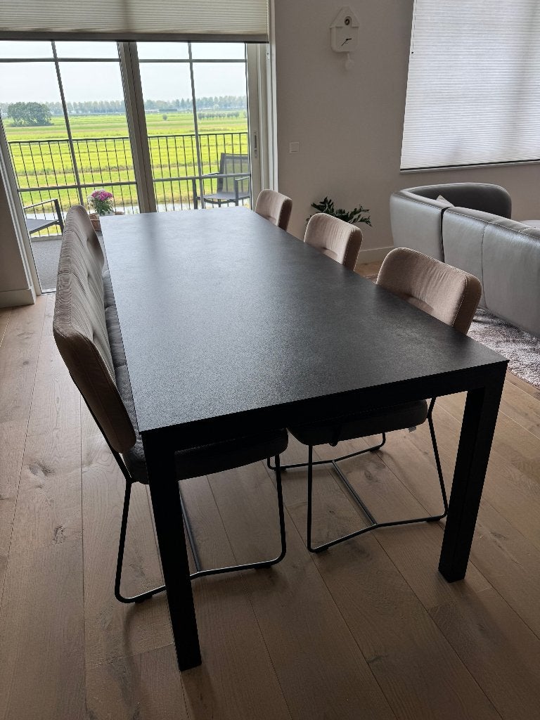 Eetkamerset Bert Plantegie (wegens overcompleet/verhuizing), Ophalen, Zo goed als nieuw, Scandinavisch / industrieel, 6 tot 8 stoelen