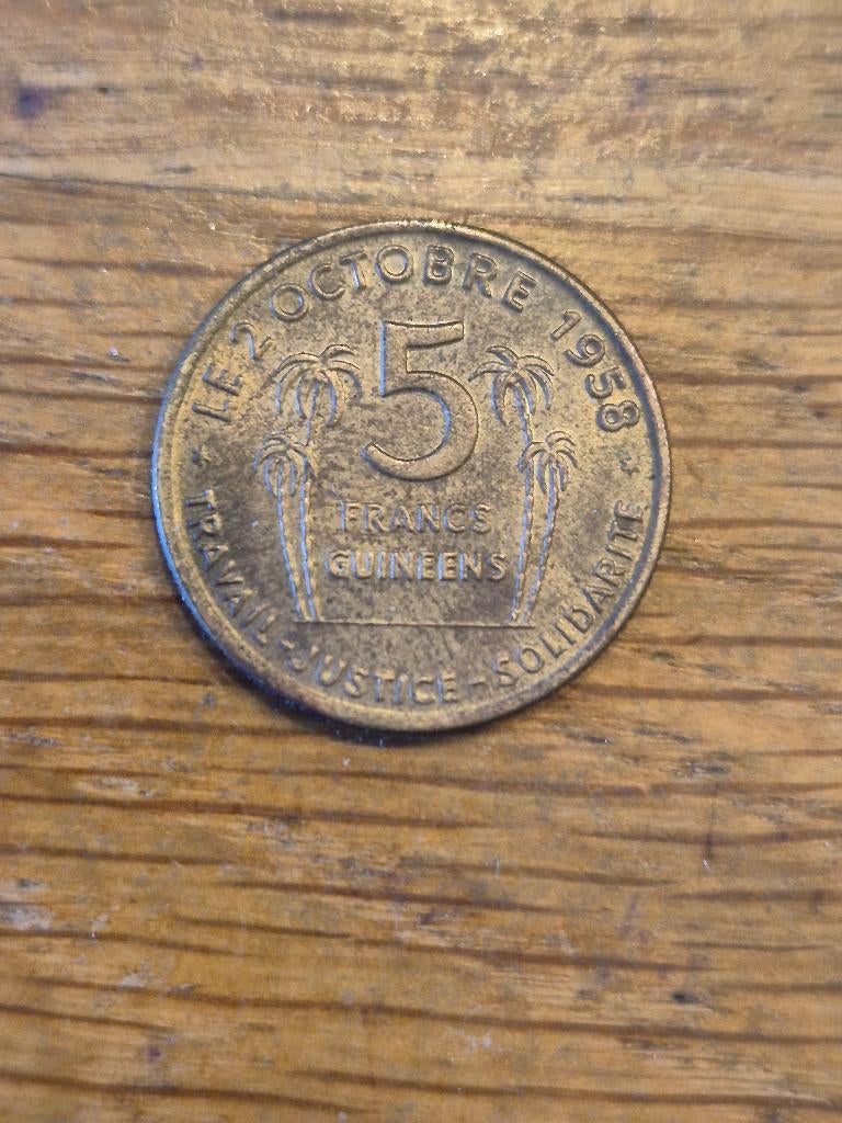 Guinea - 5 Francs 1959, Postzegels en Munten, Munten | Afrika, Verzenden, Guinee, Losse munt